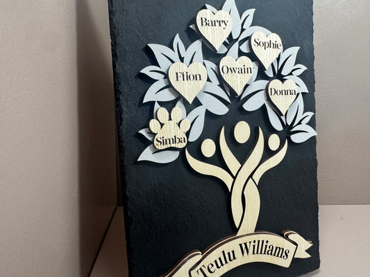 Personalised Slate Family Tree