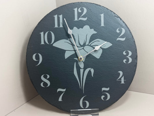 Daffodil Slate Clock