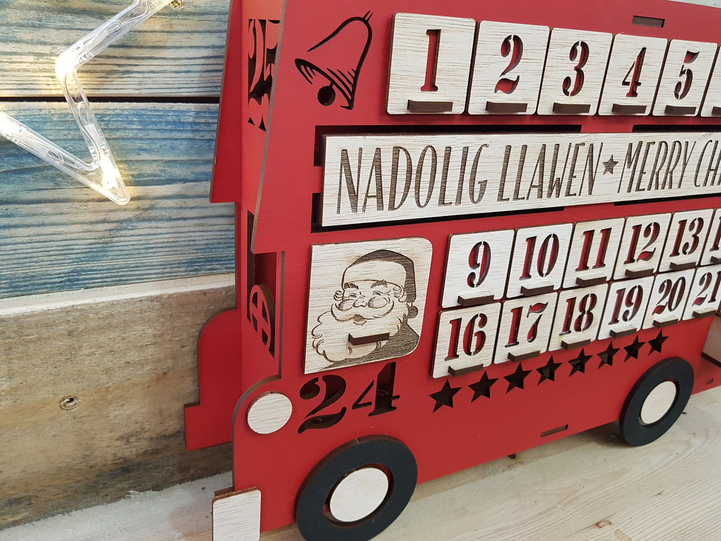 London Bus Wooden Advent Calendar