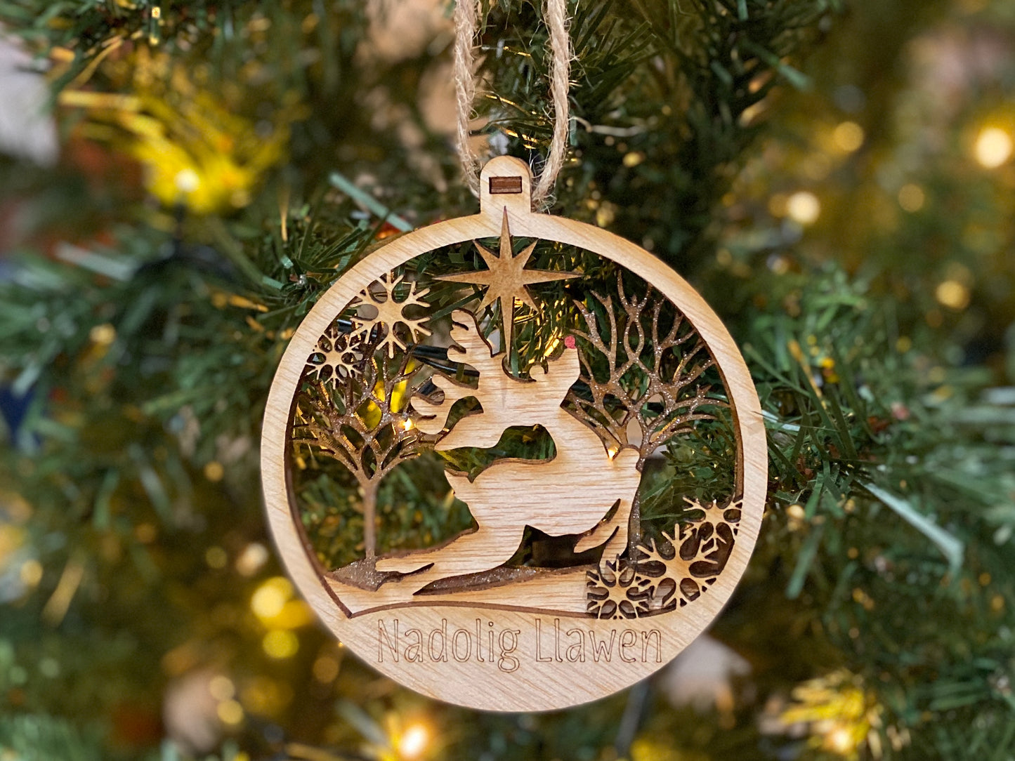 Reindeer 3D Wooden Bauble