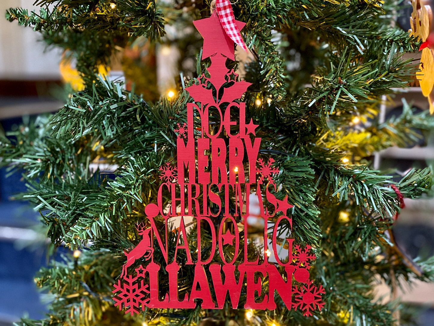 Wooden Christmas Tree Hanging Decoration