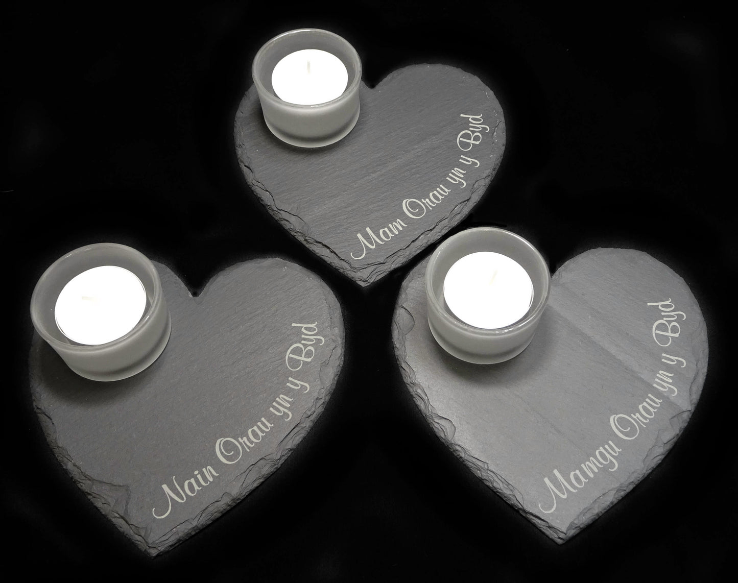 Slate heart tealight