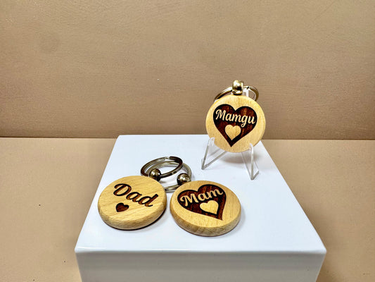 Family Member Heart Keyring