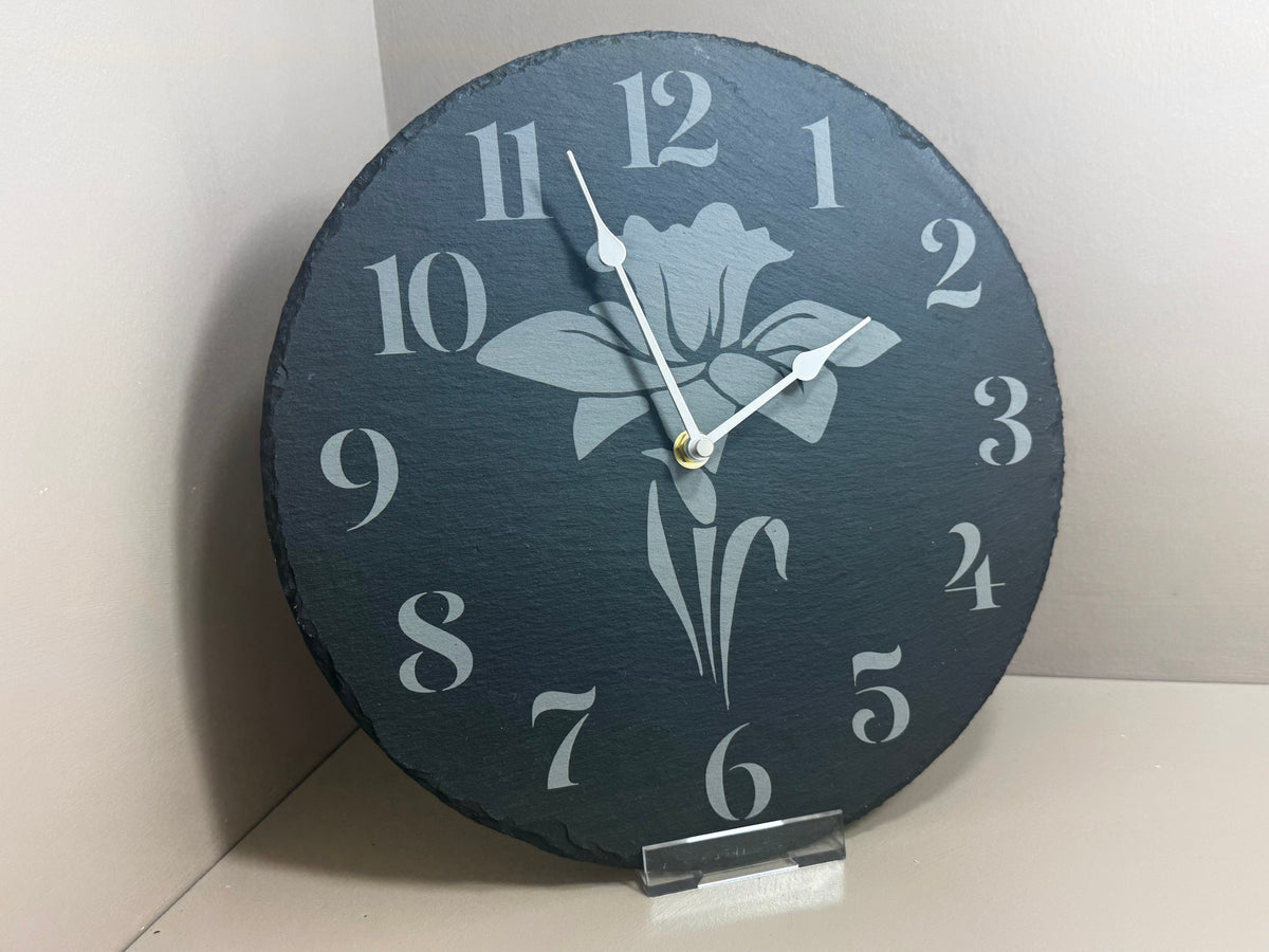 Daffodil Slate Clock