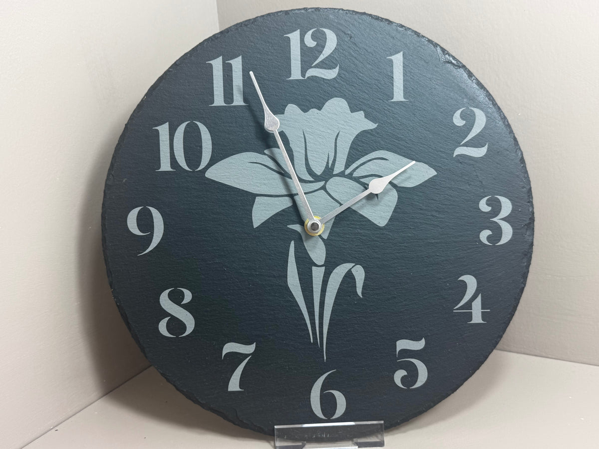Daffodil Slate Clock