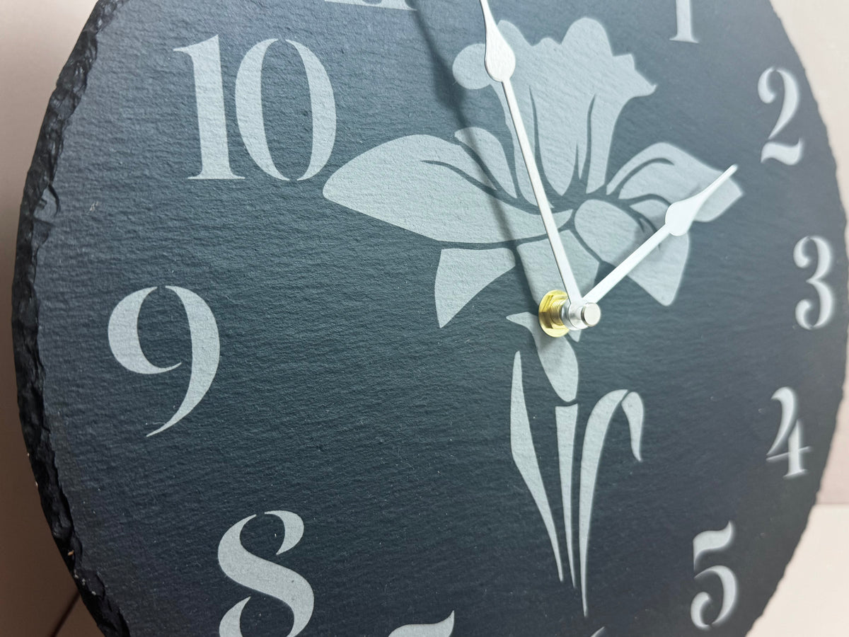 Daffodil Slate Clock