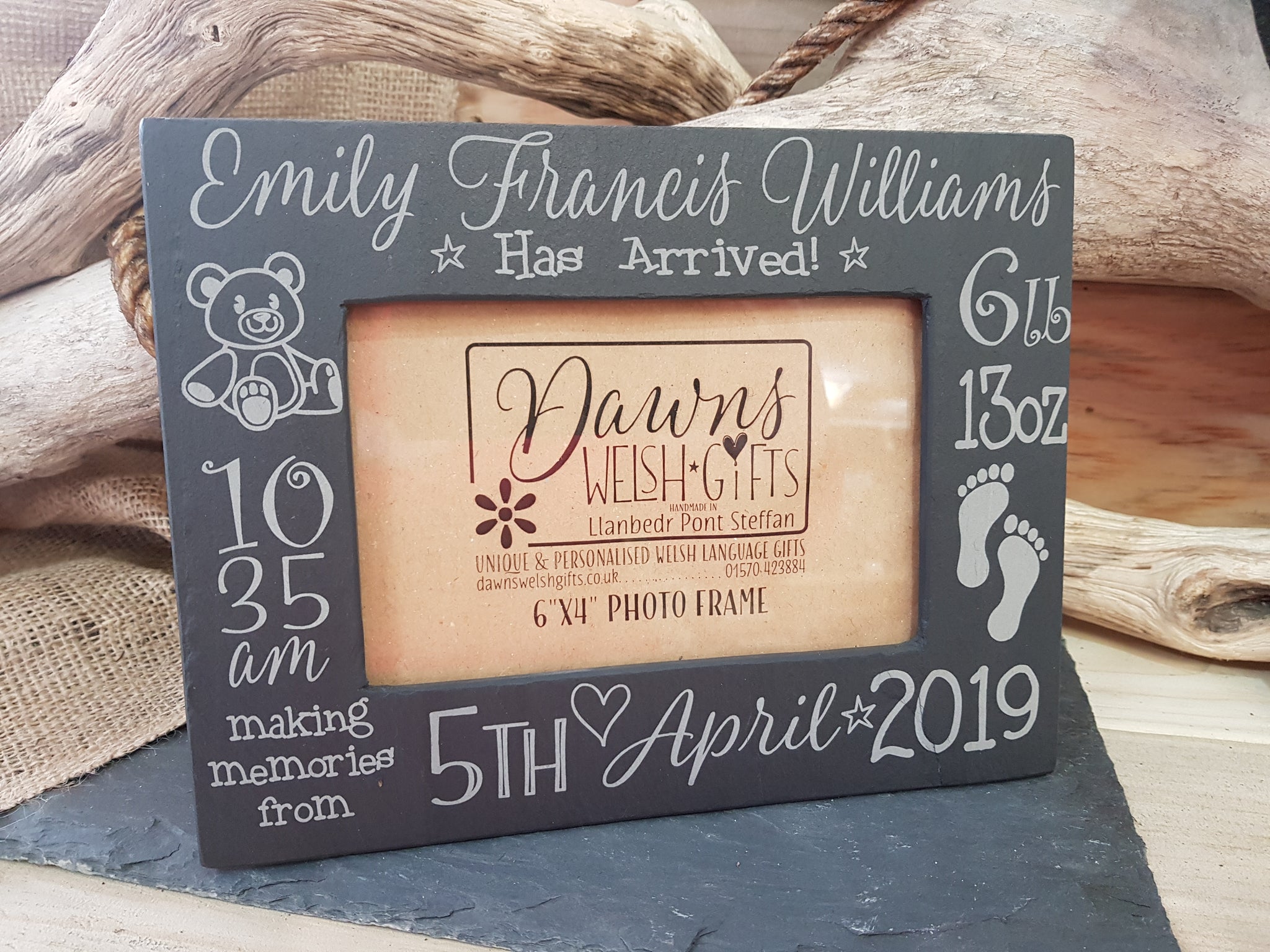 Personalised Engraved Photo Frame – Custom Text For Wedding, Baby, Anniversary Gift