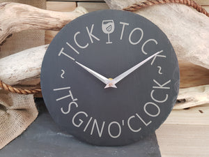 Slate Gin O'Clock Clock