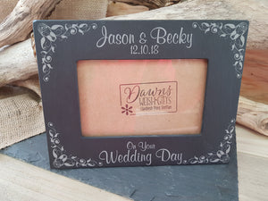 Personalised Slate Wedding Frame