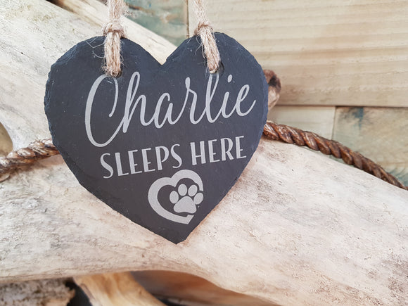 Personalised Pet Slate Heart