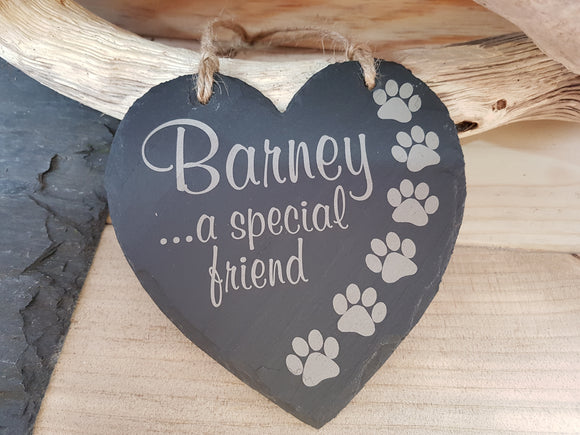 Personalised Pet Slate Heart