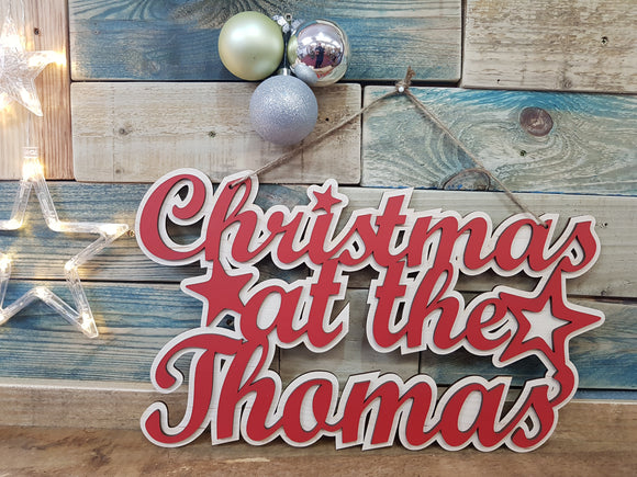 Christmas At The Thomas' Hanging Sign