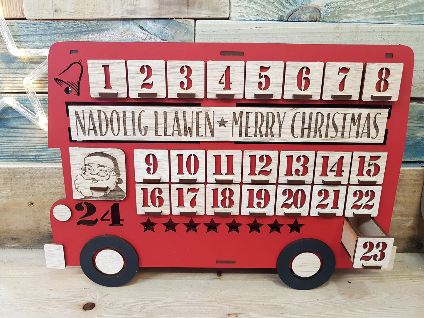 London Bus Wooden Advent Calendar