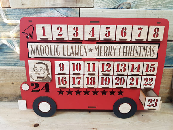 London Bus Wooden Advent Calendar