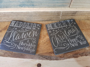 Merry Christmas Slate Coasters