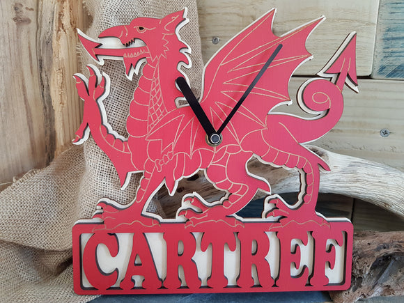 Cartref Wooden Dragon Clock