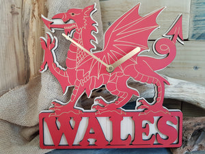 Wales Wooden Dragon Clock