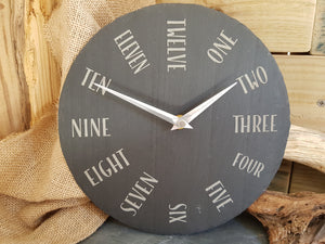 English Numbers Slate Clock