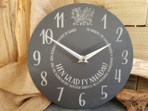 Hen Wlad Fy Nhadau Slate Clock