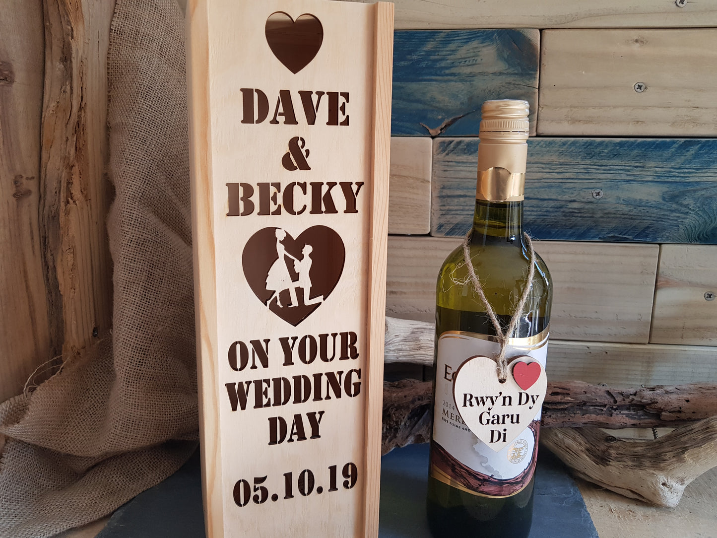 Personalised wedding Bottle Box