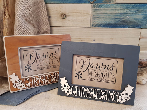 Christening Fretwork Photo Frame