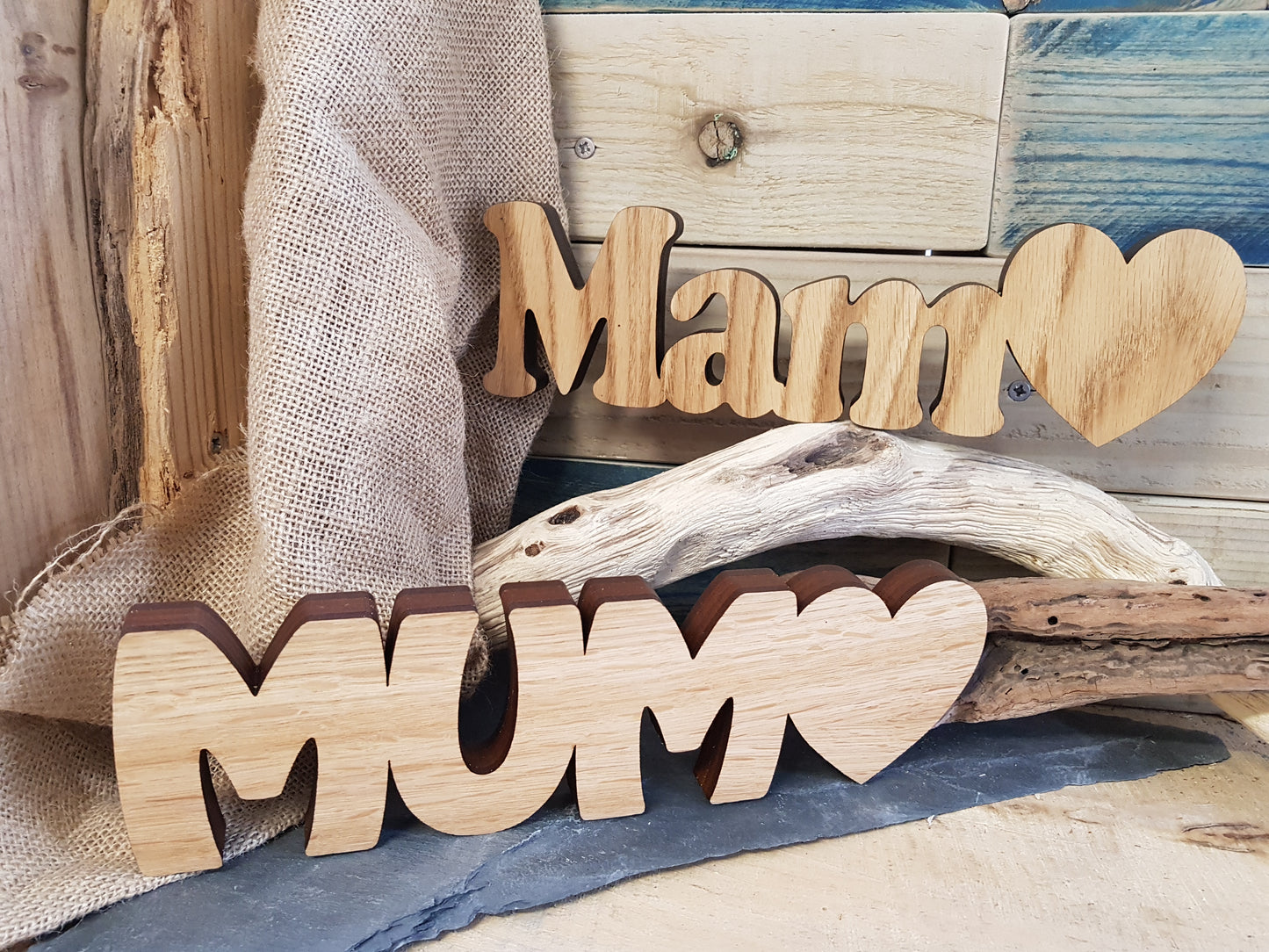 Mam Mum Wood Block Word