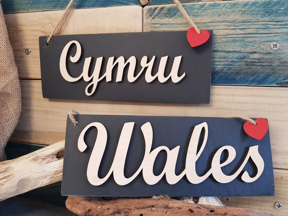 Cymru Wales Slate Plaque