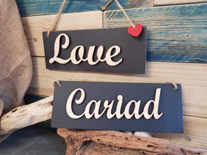 Cariad Love Slate Plaque