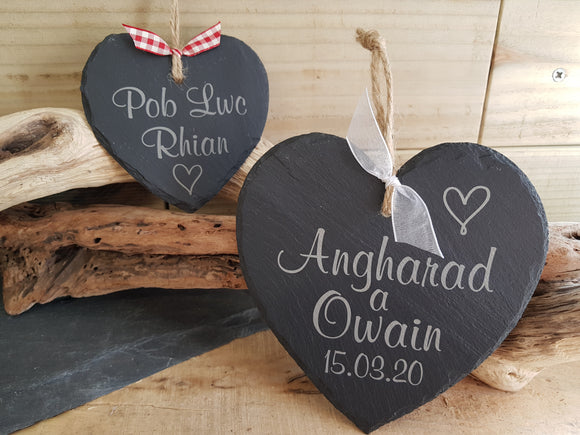 thumbnail image 2 of Personalised Large Slate Heart Plaque - Any Wording, Any Sentiment - 20cm X 20cm - UK Gift Store Online 2 of 3