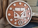 Personalised VW Beetle Wood Clock