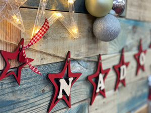 Wooden Christmas Star Bunting