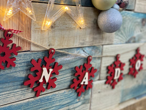 Wooden Snowflake Bunting