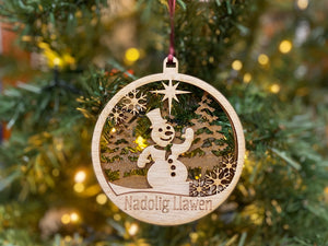 Snowman 3D Wooden Bauble