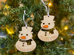 Snowman Wooden Bauble