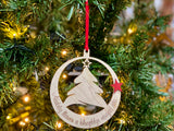 Circular Nadolig LLawen Wooden Bauble