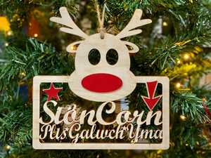 Sion Corn Reindeer Hanging Sign