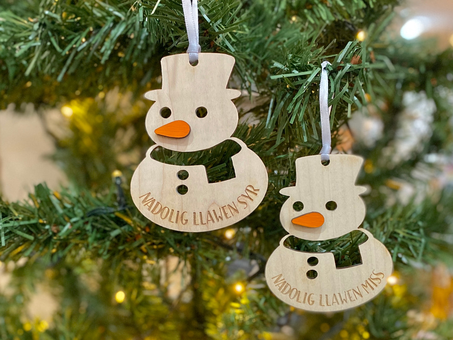 Teacher Snowman Wooden Bauble