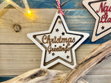 Double Star Wooden Bauble