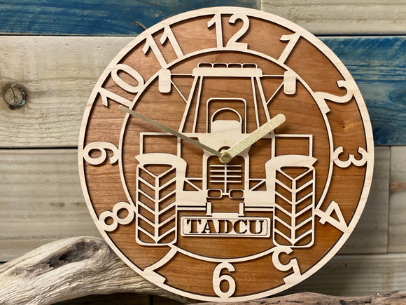 Personalised Tractor Wood Clock
